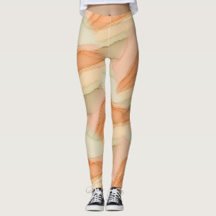Terracotta Goudader Marmer - Warme Luxe (4) Leggings