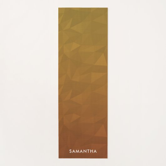 Terracotta Gradient Geometric Pattern Monogram Yogamat (Voorkant)
