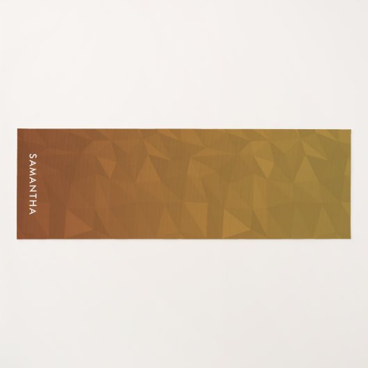 Terracotta Gradient Geometric Pattern Monogram Yogamat (Voorkant (horizontaal))