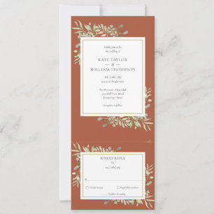 Terracotta Greenergy all in one Wedding Invitation Kaart