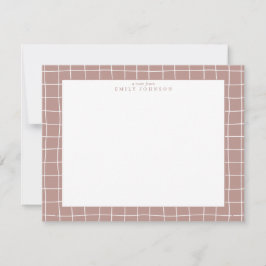 Terracotta Grid Note Card Kaart