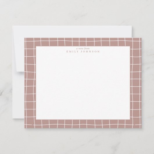 Terracotta Grid Note Card Kaart (Voorkant)