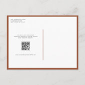Terracotta grillige kalligrafie bruiloft QR-code Uitnodiging Briefkaart (Achterkant)