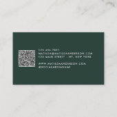 Terracotta, groen abstract modern QR CODE Visitekaartje (Achterkant)