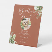 Terracotta groen bruiloft huisdier handtekening Dr Reclamebord Met Voetstuk (Voorkant)