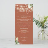 Terracotta groen trouwkaartje om dank je wel te ze menu (Staand voorkant)