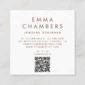 Terracotta Groene Sieraden Ontwerper Vierkante Visitekaartje (Achterkant)