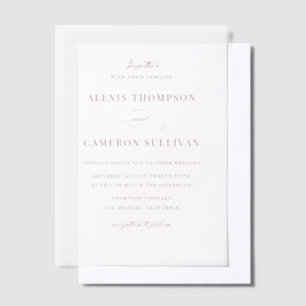 Terracotta Hand Lettered Calligraphy Wedding Vellum Uitnodigingen