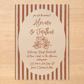 Terracotta Hand Painted Wedding Acryl Uitnodigingen (Voorkant)