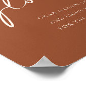 Terracotta handgeschreven script Laat liefde gloei Poster (Hoek)