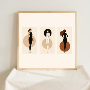 Terracotta Harmonie – Abstract Vrouwelijke Wandkun Poster