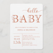Terracotta Hello Baby Wildflower Invitation (Devant)