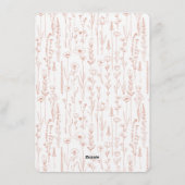 Terracotta Hello Baby Wildflower Invitation Kaart (Achterkant)