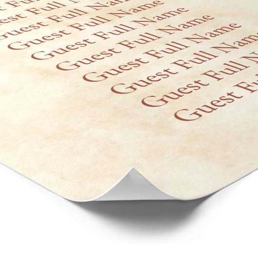 Terracotta herfst bladeren bruiloft zitplaatsen gr poster (Hoek)