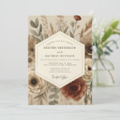 Terracotta Herfst Boho Bruiloft Kaart (Staand voorkant)