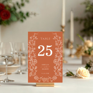 Terracotta Herfst Floral Wedding Kaart