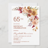 terracotta herfst florale botanische verjaardag kaart (Voorkant)