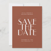 Terracotta herfst moderne minimalistische QR-code Save The Date (Voorkant)