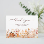 Terracotta Herfst Pompoen Bruidsfeest Bedankt Kaart (Staand voorkant)