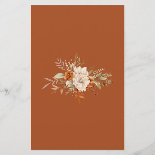 Terracotta herfst Vrijgezellenfeest bingogame (Achterkant)