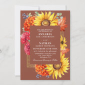 Terracotta Herfst Waterverf Bloemen QR Code Kaart (Voorkant)