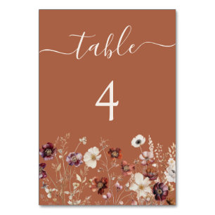 Terracotta Herfst Wildflower Wedding Kaart