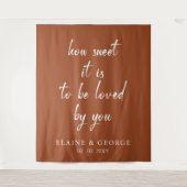 Terracotta How Sweet it is Weddenschap Photo Backd Wandkleed (Voorkant)