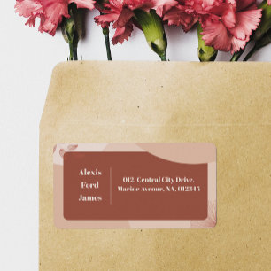 Terracotta Hues Chic Abstract adreslabel Etiket