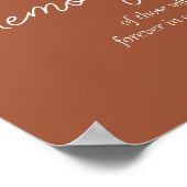 Terracotta in Loving Memory Wedding Memorial Sign Poster (Hoek)