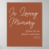 Terracotta in Loving Memory Wedding Memorial Sign Poster (Voorkant)