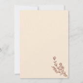 Terracotta Ivory Bouquet Boho Minimale botanische  Kaart (Achterkant)