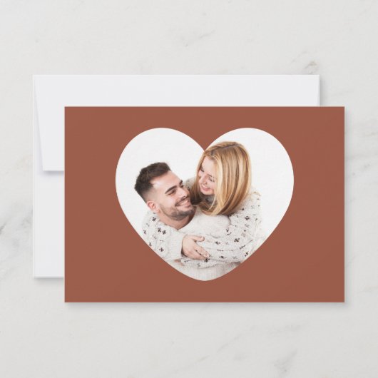 Terracotta Kalligrafie QR Code Foto Bruiloft Save The Date (Achterkant)