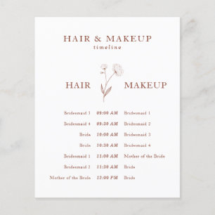 Terracotta Katoen Bloem Trouw Plan Haar Make-up Flyer