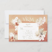 Terracotta & Khaki Palm Feuilles Tropical RSVP (Devant)