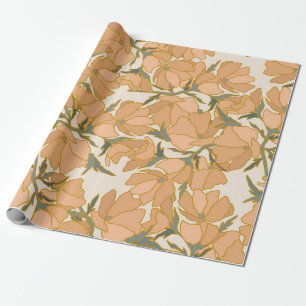 Terracotta Klaproos en Salie Weide Cadeaupapier