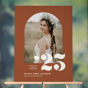 Terracotta Klasse van 2025 Boog Foto Afstuderen Acryl Bord