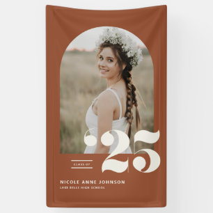 Terracotta Klasse van 2025 Boog Foto Afstuderen Spandoek