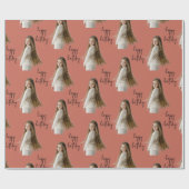 Terracotta Klei & Aangepaste Verjaardag tekst en f Cadeaupapier (Vlak)