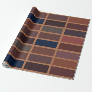 Terracotta Kleurrijke Strepen Roest Gestreept Cadeaupapier