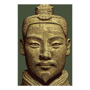 Terracotta krijger - Oud Goud Kunst Perfect Poster