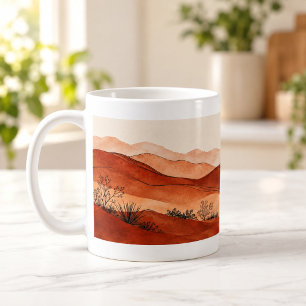 Terracotta Landschapsmok 'Woestijnnomade' Koffiemok