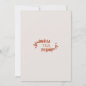 Terracotta Leaves Clean Modern Wedding Kaart (Achterkant)