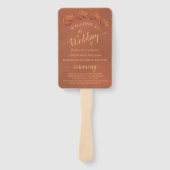 Terracotta Leaves Elegant Wedding Programme Handwaaier (Voorkant)