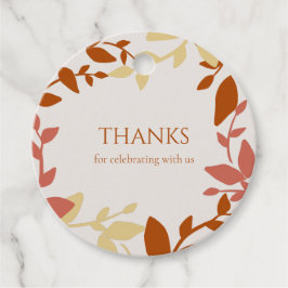 Terracotta Leaves Modern Wedding Favor Labels