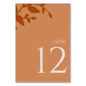 Terracotta Leaves Modern Wedding Table Number Kaart (Achterkant)