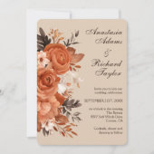 Terracotta légère et Faire-part de mariage orange (Devant)