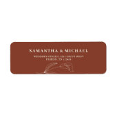 Terracotta Line Flower New Weds Weddenschap addres Etiket (Voorkant)