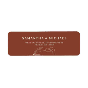 Terracotta Line Flower New Weds Weddenschap addres Etiket