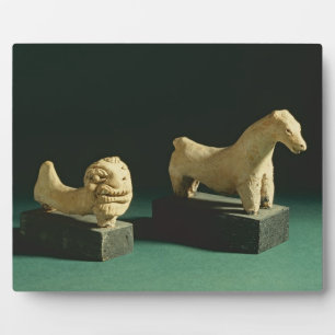 Terracotta lion and horse, Mohenjodaro 2300-1750 B Fotoplaat