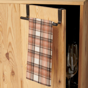 Terracotta Lodge Terracotta & Crème Tartan Schotse Theedoek